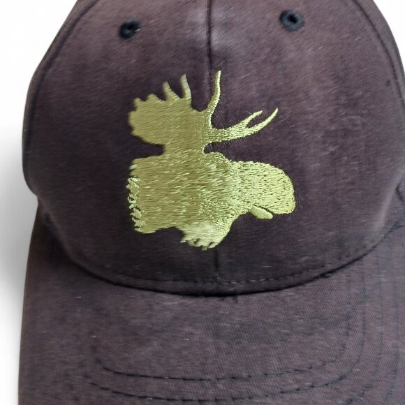 Vintage Moosehead Breweries Baseball Cap AJM International Brown Elastic L-XL - Picture 2 of 10